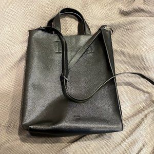 Deux Lux Black Leather Editorial Bag